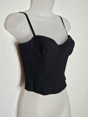 Wilfred Aritzia Black Corset Bustier Top Spaghetti Strap Structured Size 0